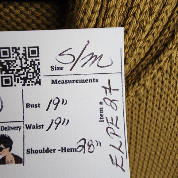 Pure Handknit Brown Cotton Asymmetrical Sweater Size S/M - Picture 8 of 8